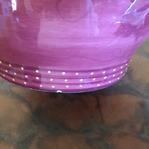 DONATED Pier 1 One Hand Painted Large Burgundy Grapes Cookie Jar/Canister w/Lid - Picture 6 of 9